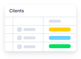 Client contact list<br>
