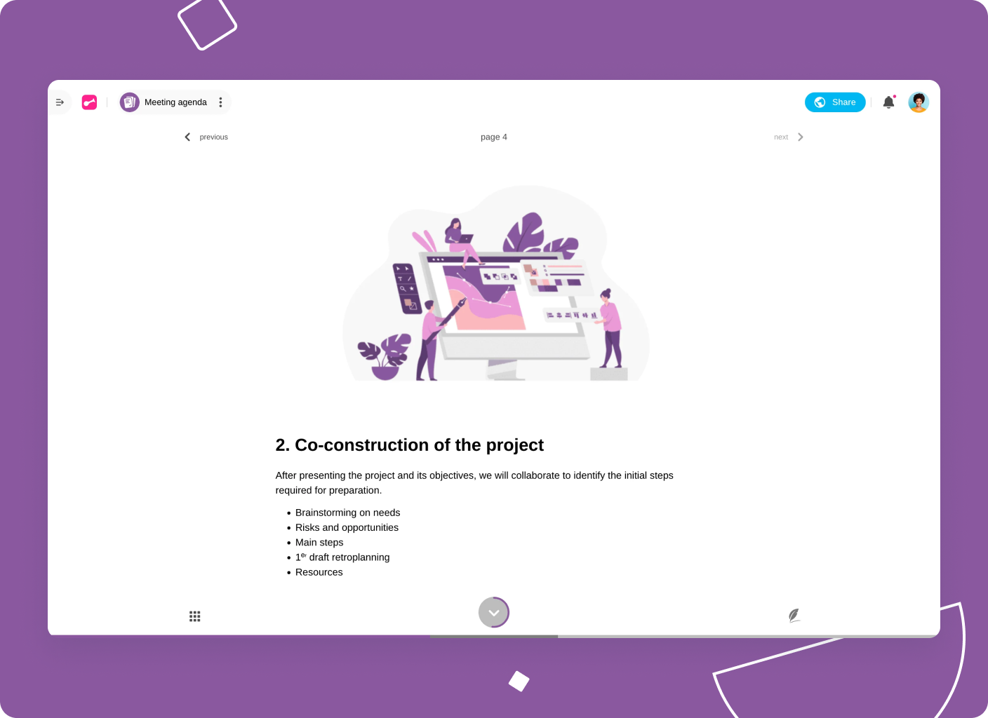 Klaxoon Memo board with sticky notes and participant avatars.