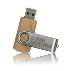 Wood Swivel USB Flash Drive, Wood Swivel Memory Stick